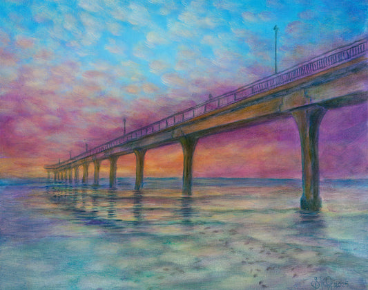 New Brighton Pier study, Christchurch, New Zealand 11X14 inches