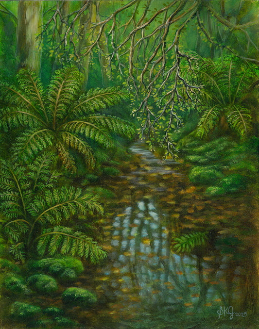 Fernlight Stream – Native Reflections New Zealand size 11X14 inches